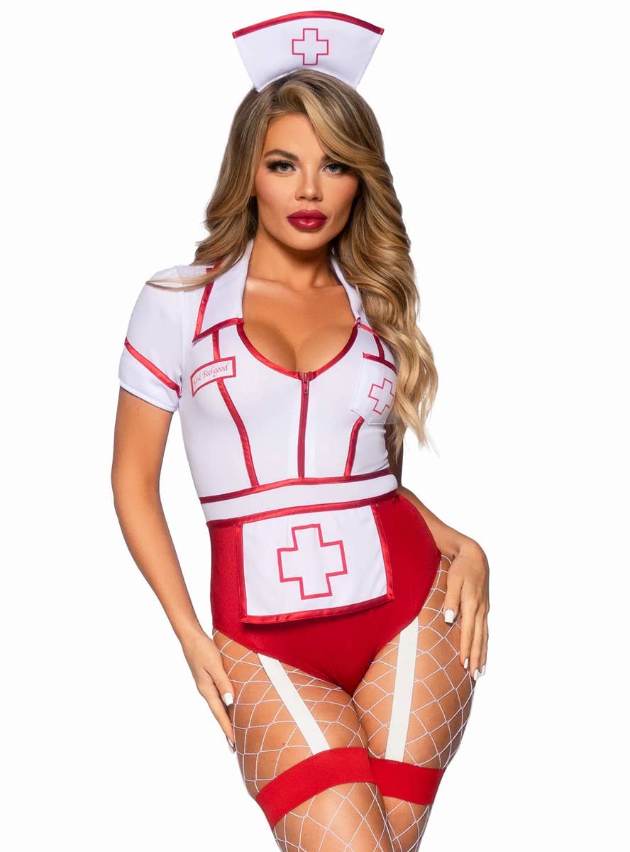 Image of Nurse Feelgood Women's Sexy Uniform Costume - Close Front View 1