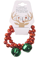 Image of Christmas Jingle Red Bead Bracelet with Green Bells