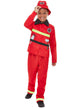 Image of Fierce Red Fire Fighter Boys Costume - Main Image
