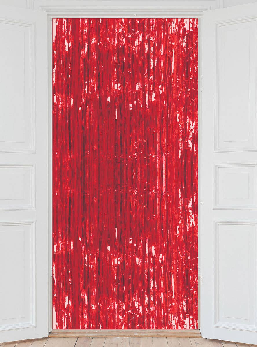 Image of Red Foil Tassel 2m x 90cm Backdrop Decoration