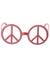 Red Peace Sign 60s Hippie Costume Glasses with Rhinestones 