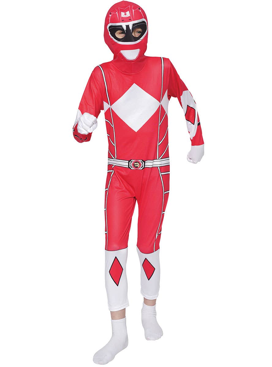 Image of Mighty Red Boy's Morphing Ranger Costume Jumpsuit - Alternate View