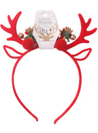 Image of Christmas Reindeer Novelty Red Antlers Headband