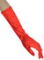 Image of Long Red Satin Elbow Length Costume Gloves