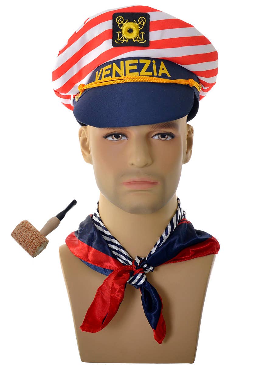 Image Of Venice Gondola Driver 3 Piece Costume Accessory Set