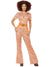 70's Chic Women's Retro Orange Jumpsuit Costume - Front View 