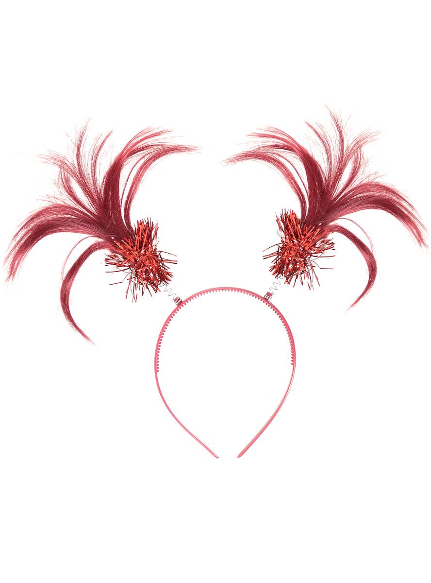 Image of Ponytail Burgundy Tinsel Head Bopper Headband