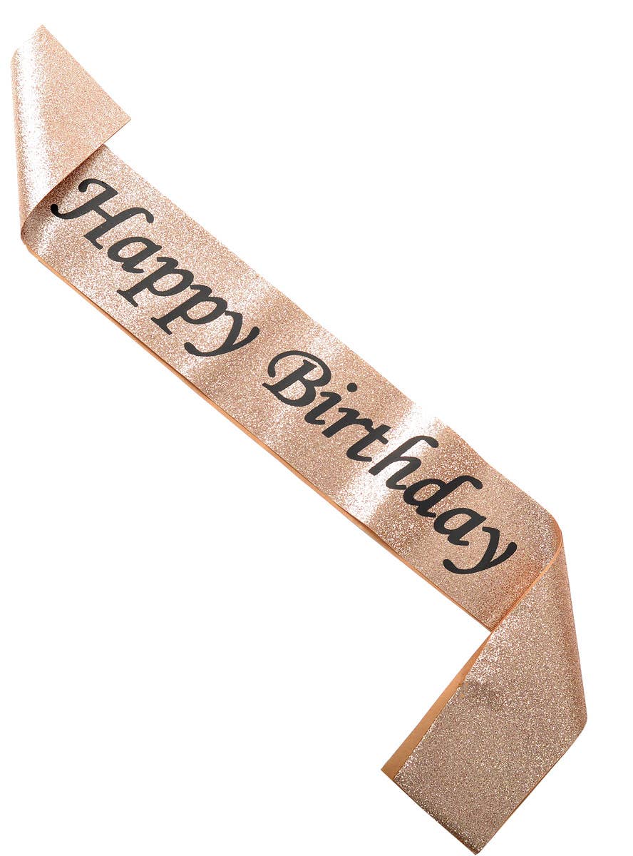 Image of Rose Gold Glitter Happy Birthday Sash