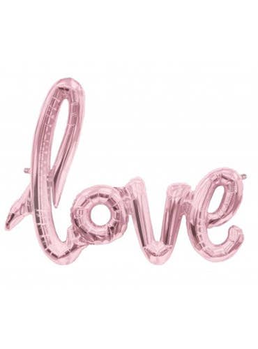 Image of Love Script 121cm Pink Rose Gold Air Fill Foil Balloon