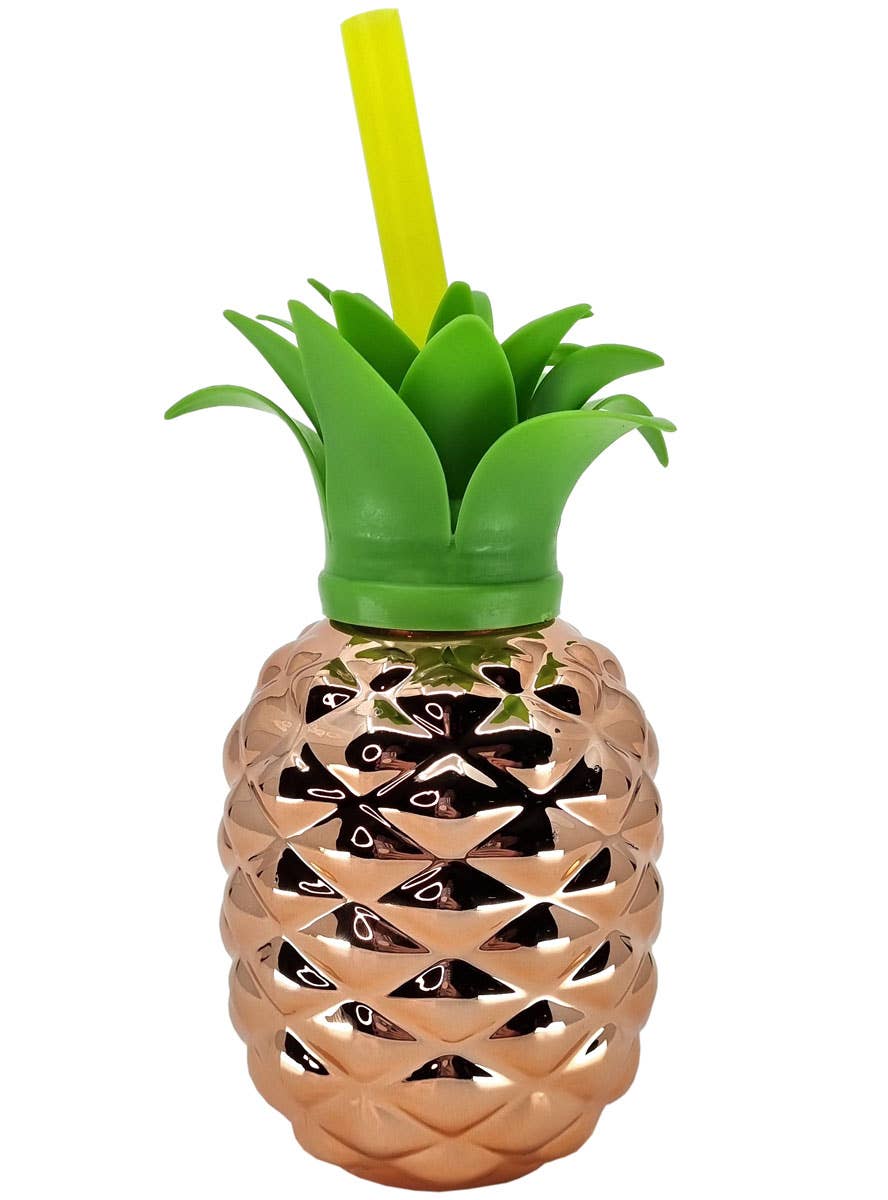Image of Metallic Rose Gold Pineapple Hawaiian Party Cup