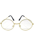 Image of Round Gold Frame Clear Lens Costume Glasses