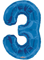 Image of Royal Blue 87cm Number 3 Party Balloon