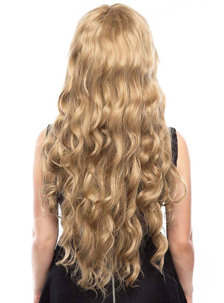 Milk Tea Mix Women's Classic Wavy Rockstar Fashion Wig Back Image