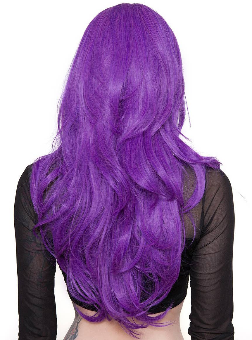 Deluxe Womens Uptown Girl Purple Heat Resistant Wig - Image 2