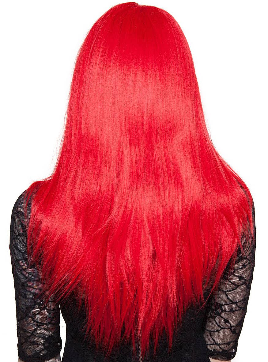 24" Straight Bright Red Lace Front Wig Back Image