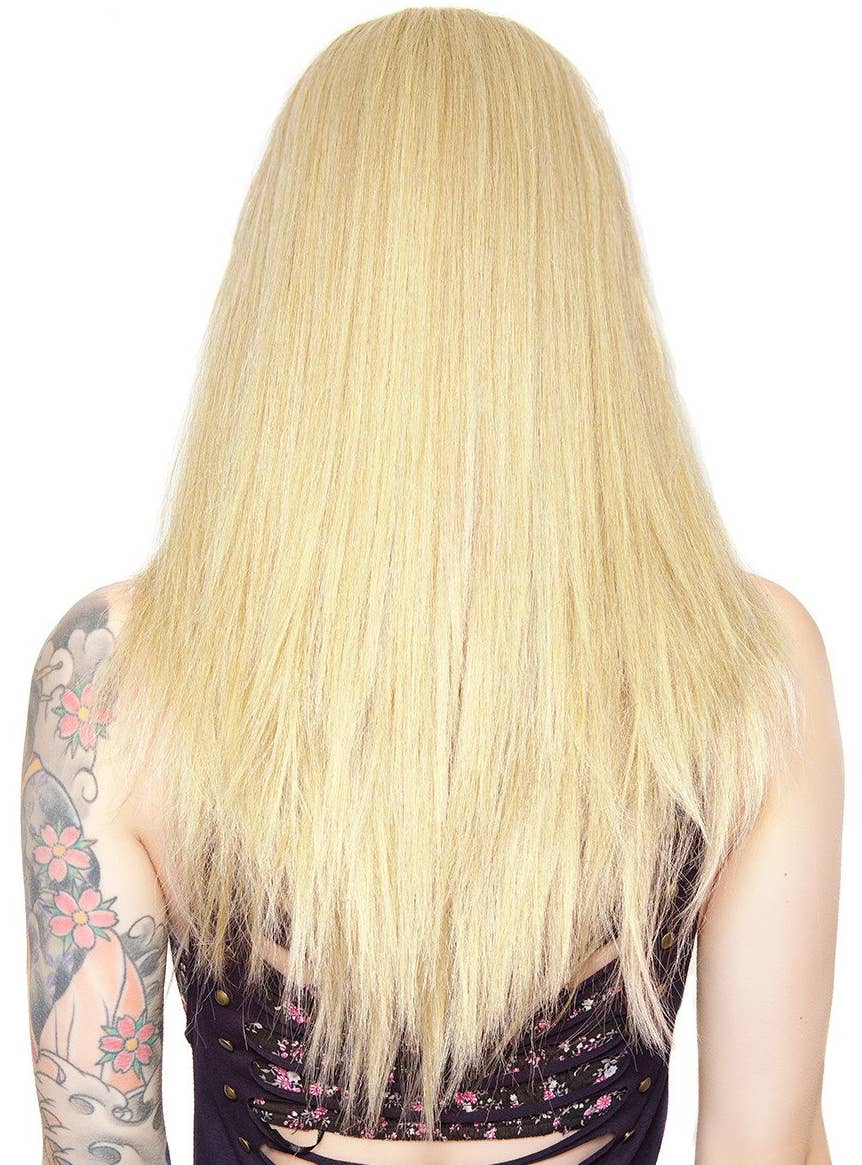 Premium Lace Front Long Straight 24" Womens Light Blonde Mix Wig - Back Image