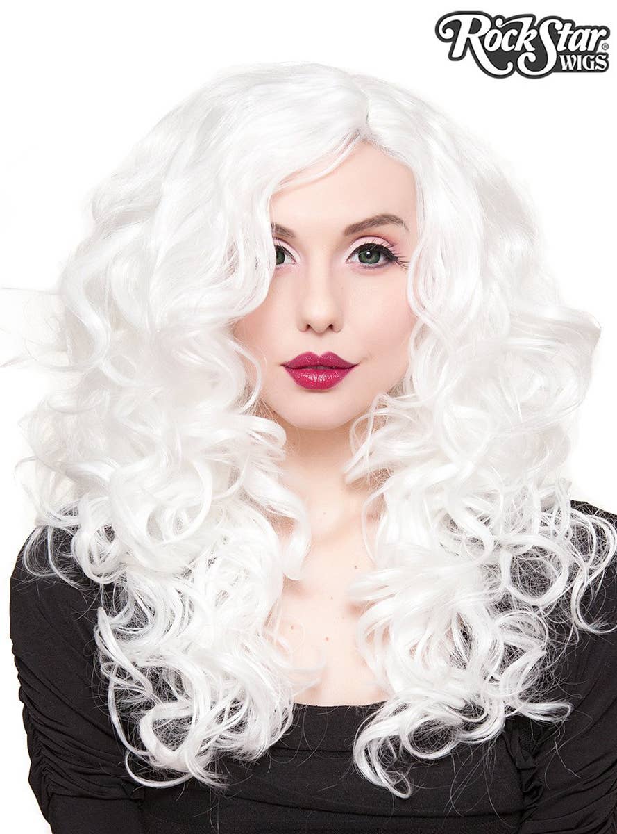 Curly White Lace Front Women's Fashion Wig Front Image