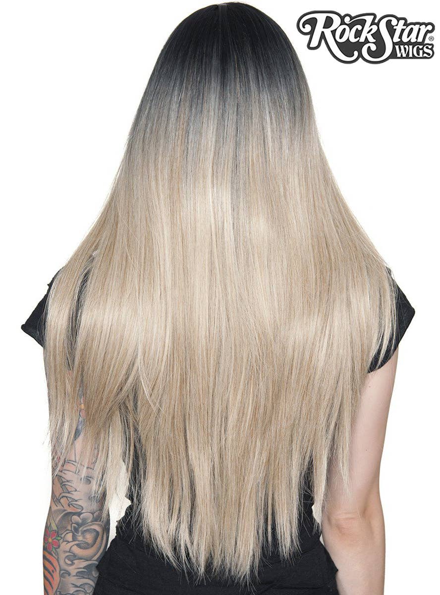 Dark Blonde with Roots Women's Rockstar Fashion Wig Back Image