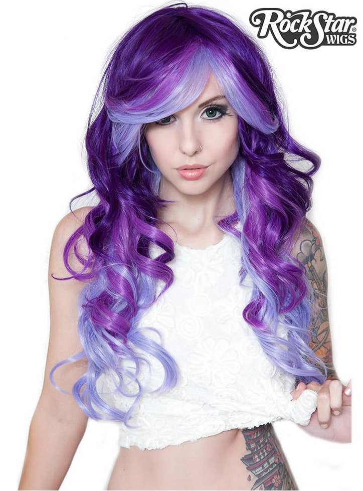 Deluxe Purple Possession Heat Resistant Long Curly Womens Wig - Main Image