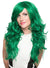 Women's Deluxe Long Emerald Green Curly Fashion Wig with Side Fringe Front Image