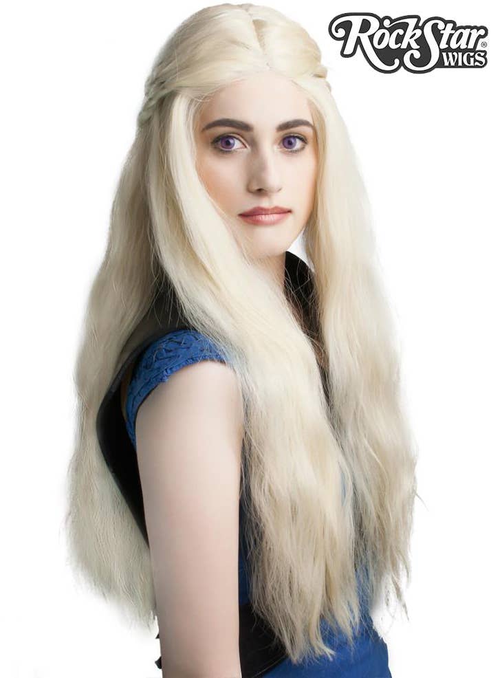 Deluxe White Blonde Daenerys Lace Front Fashion Wig Alternate Front Image