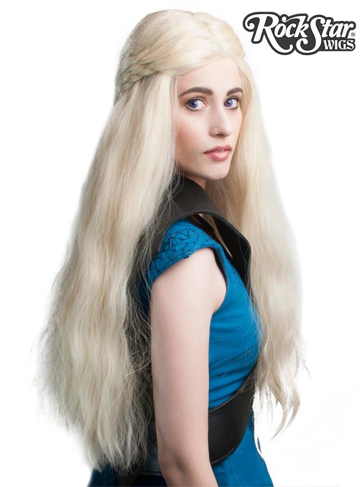 Deluxe White Blonde Daenerys Lace Front Fashion Wig Side Image