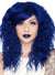 Deep Blue Women's Fluffy Crimped Fashion Wig with Side Fringe Front Image