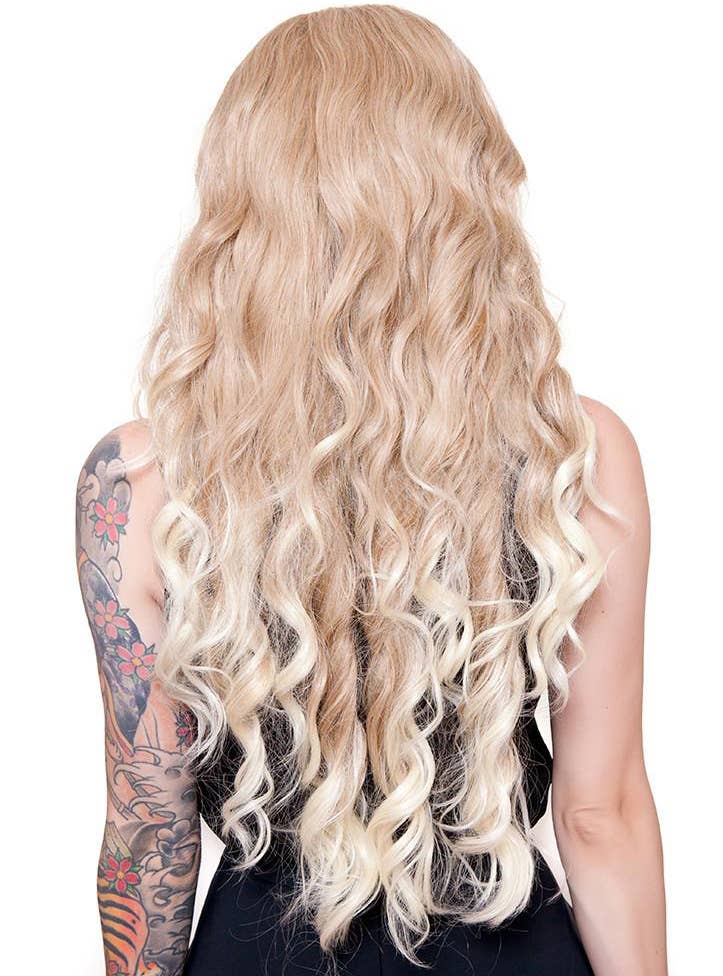 Blonde Ombre Women's Heat Resistant Curly Wig Back Image