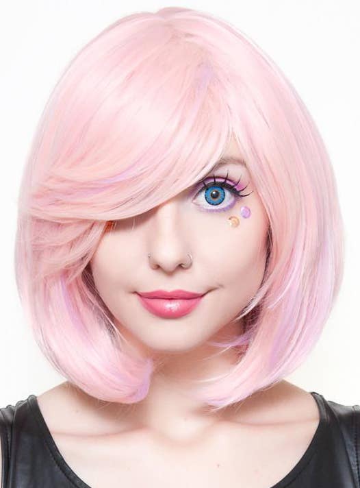 Pastel Pink Women's Heat Resistant Bob Wig Alternate Front Image