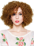 Medium Brown Womens Lace Front Curly Disco Diva Fashion Wig Front Image