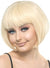 Womens Blonde Short Cropped Bob Wig with Front Fringe
