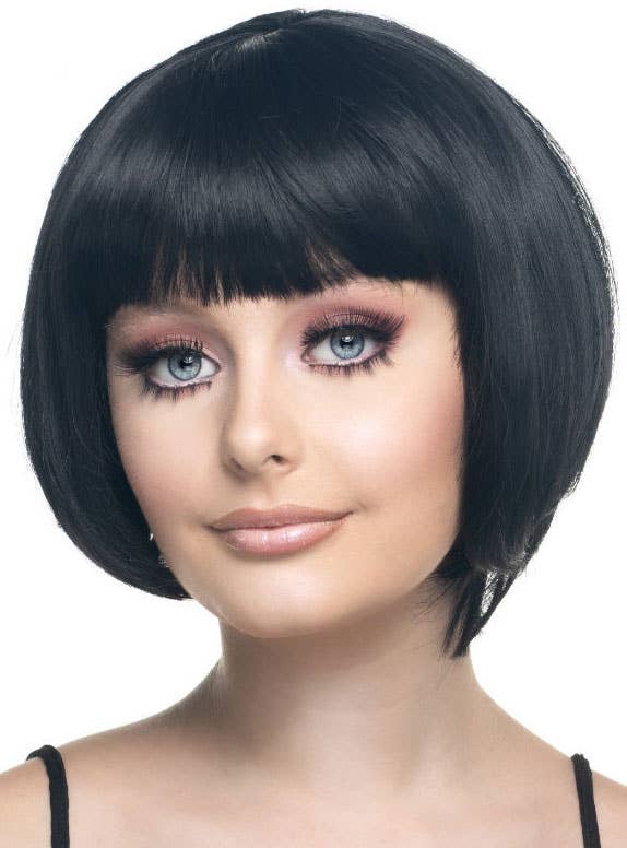 Womens Short Cropped Bob Wig with Front Fringe