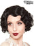 Women's Short Black Finger Waves Flapper Deluxe Fashion Wig - Front Image
