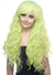 Womens Long Wavy Light Green Fashion Wig with Side Fringe