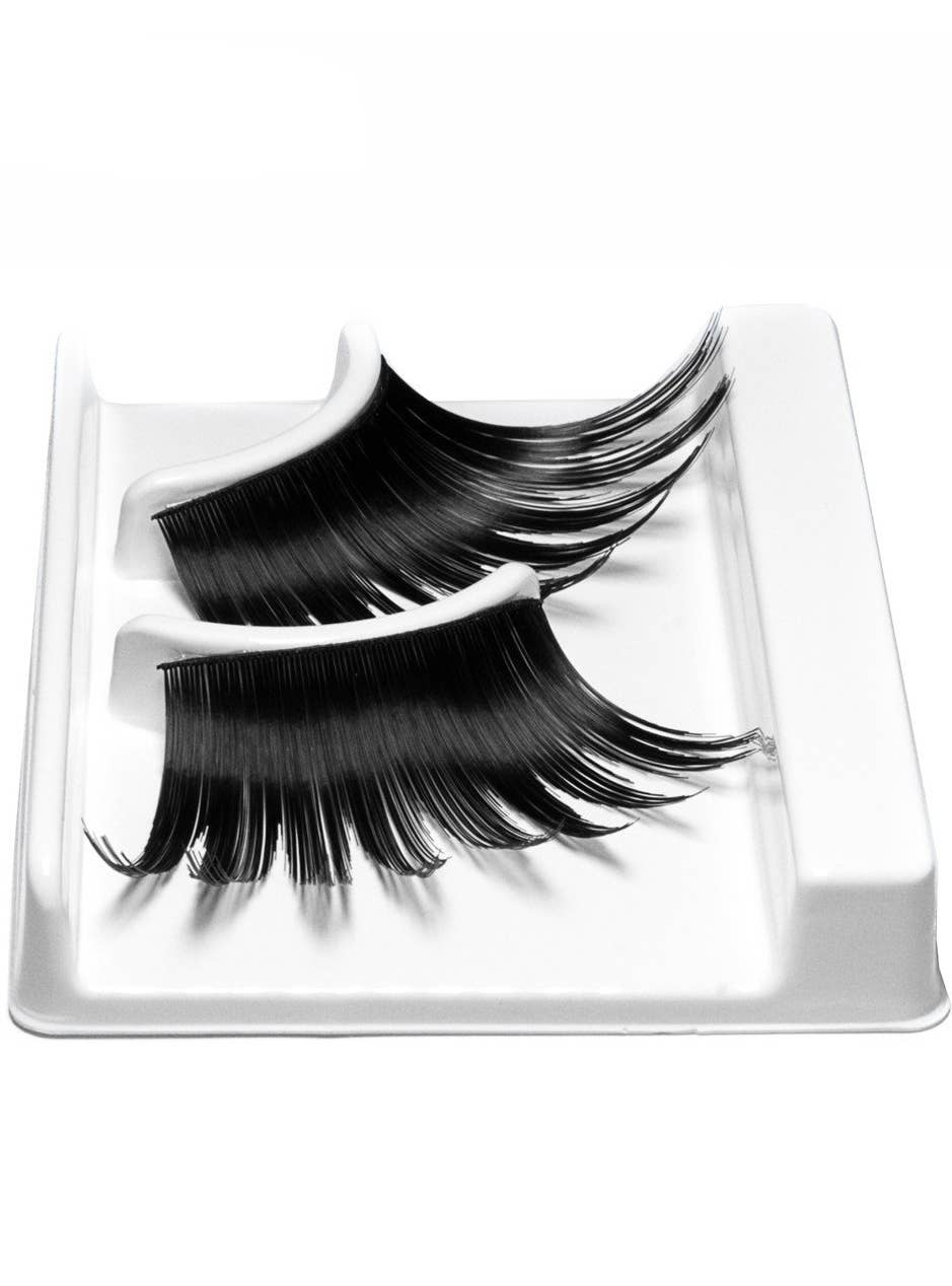 Extra Long Thick Black Spikey Stick On Eyelashes Close Up Image 2