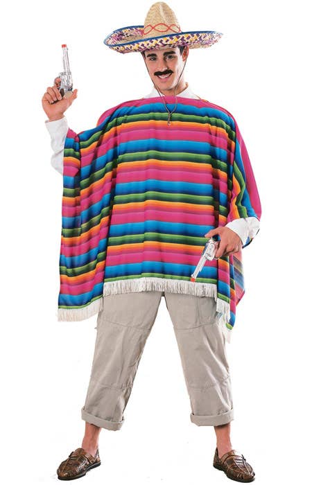 Mexican Poncho Costume for Adults - Alternate Image