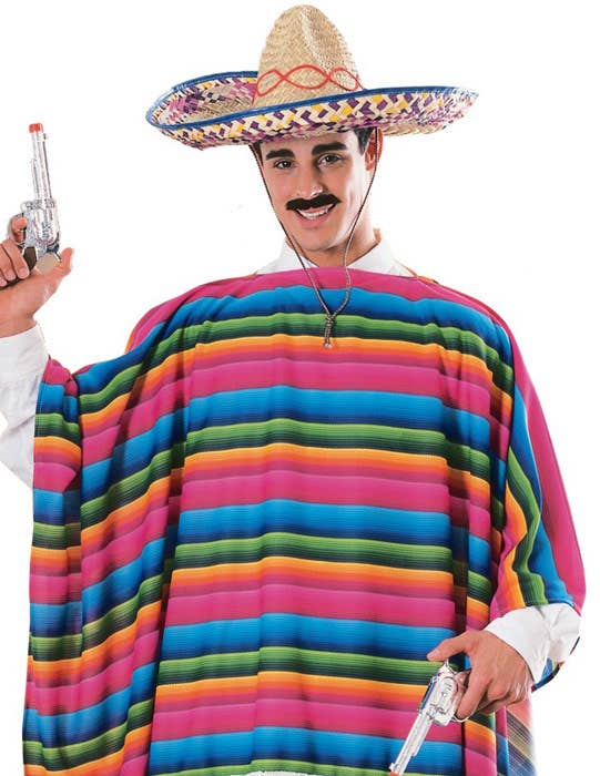 Mexican Poncho Costume for Adults - Close Up Image