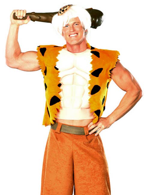 Men's Bamm Bamm Muscle Chest The Flintstones Costume - Close Up Image