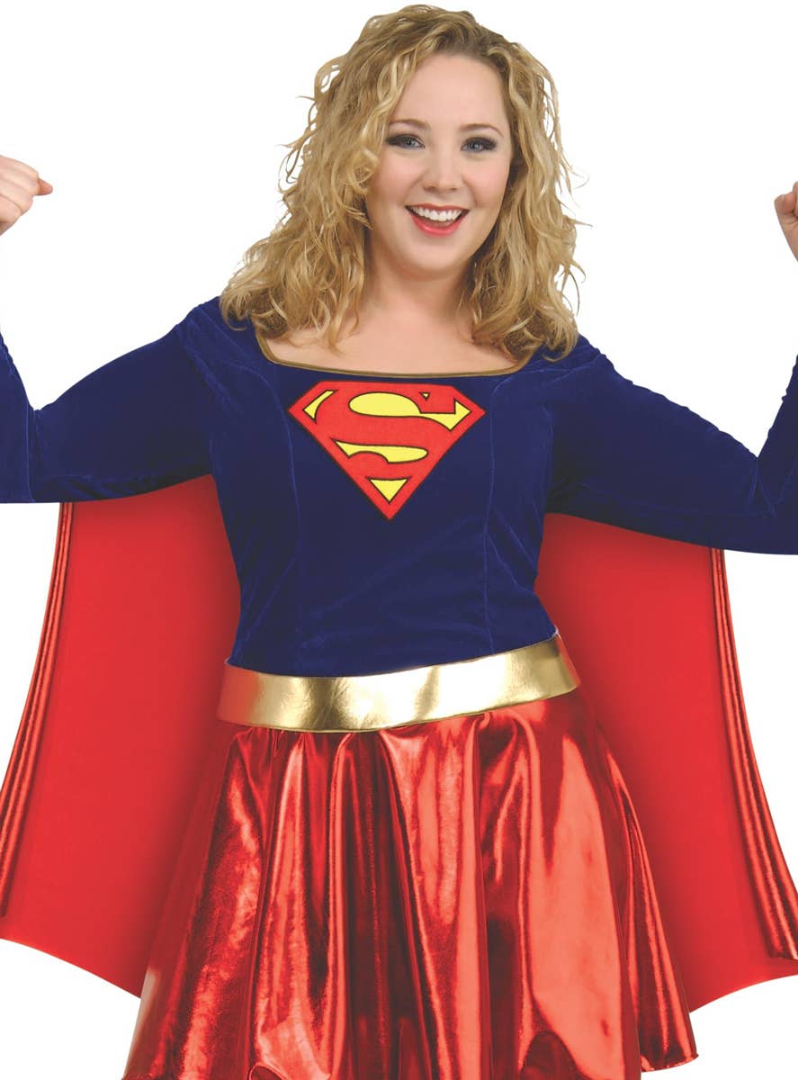 Super Girl Plus Size Costume for Women - Close Image