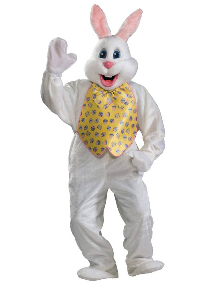 Super Deluxe Adult's White Plush Mascot Easter Bunny Fancy Dress Costume