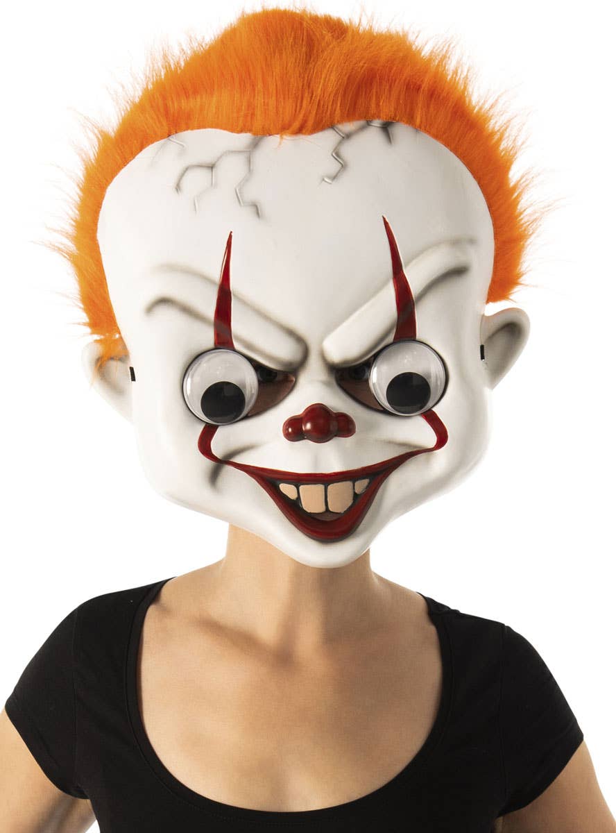 Funny Licensed Pennywise Costume Mask with Googly Eyes - Alternative Image