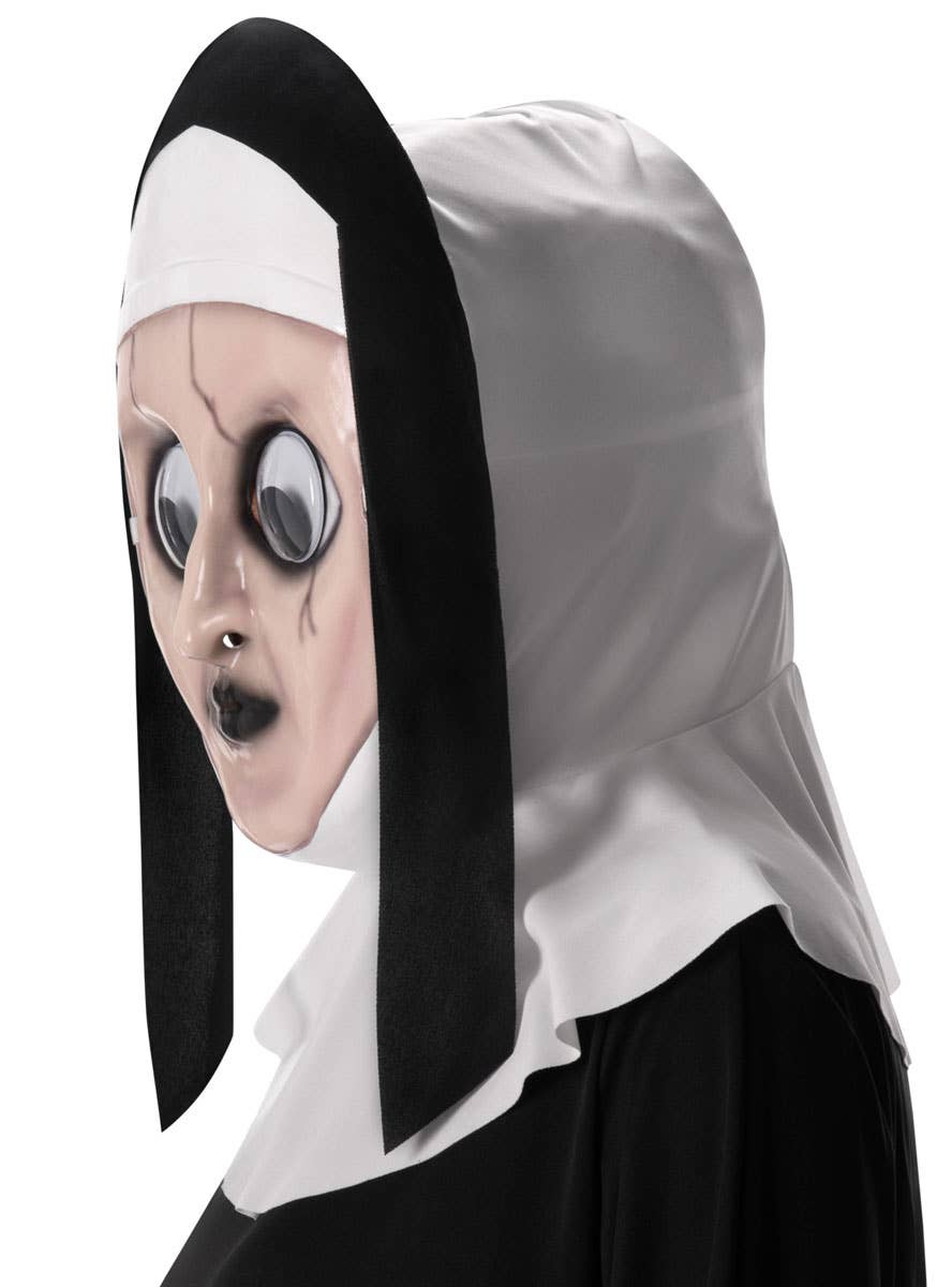 Funny Licensed The Nun Costume Mask with Googly Eyes - Side Image