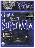 Giant Black Spiderweb Halloween Decoration with Spiders