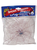 White Stretch Spider Web with Spiders Halloween Decoration