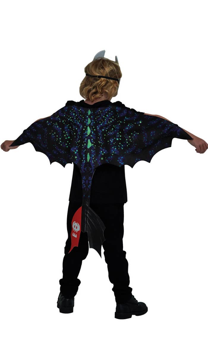 Kids How to Train Your Dragon The Hidden World Toothless Glow in the Dark Costume Wings and Mask Back glow Image