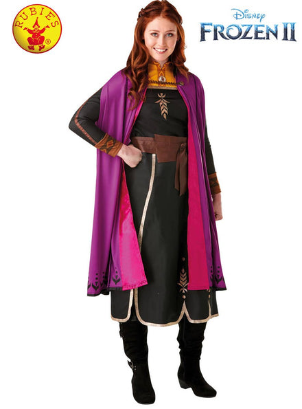 Women's Deluxe Travelling Anna Frozen 2 Fancy Dress Costume Front Image