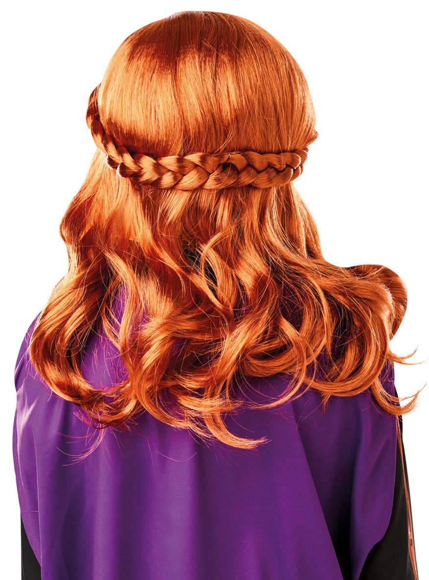 Girls Frozen 2 Anna Costume Wig Back Image