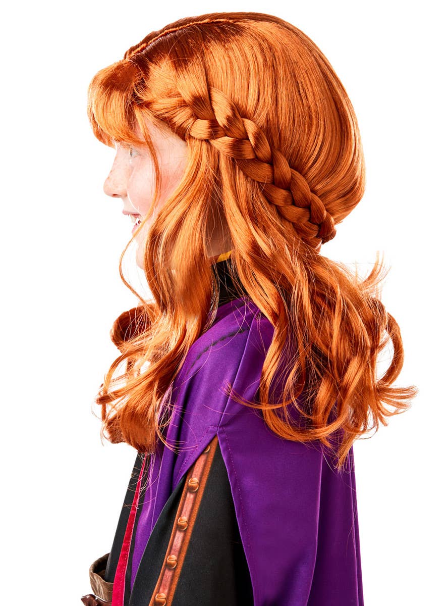 Girls Frozen 2 Anna Costume Wig Side Image