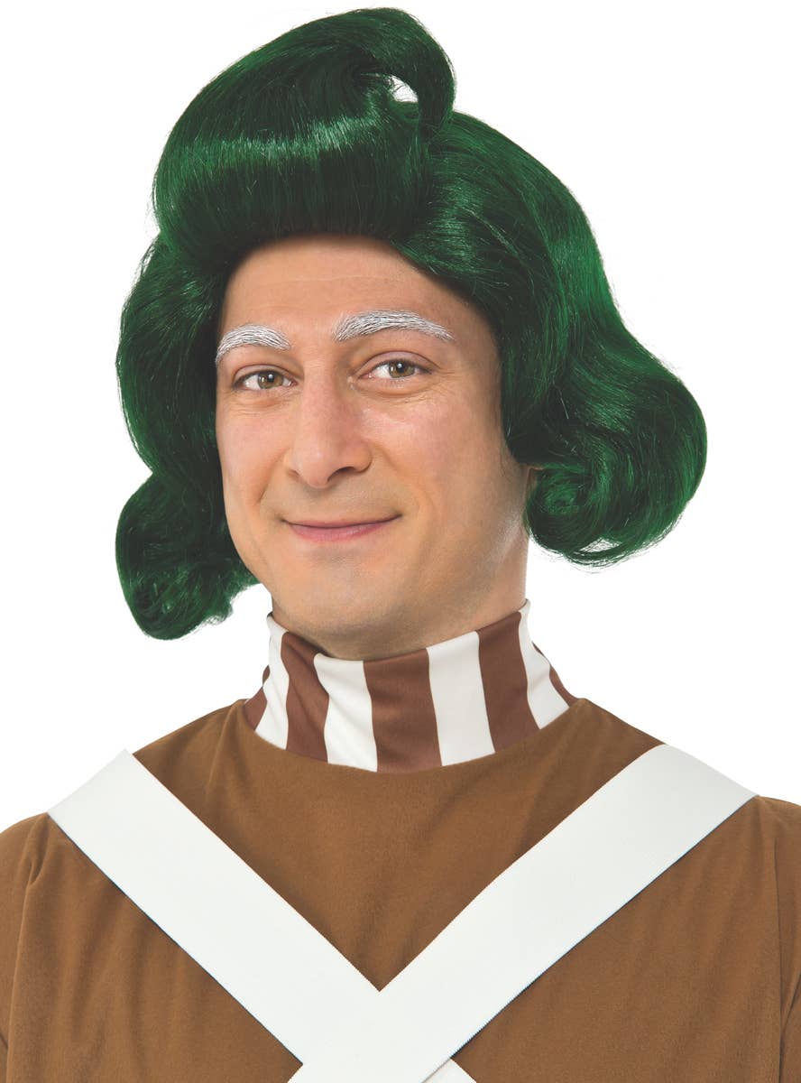 Green Oompa Loompa Adults Fancy Dress Costume Wig Main Image