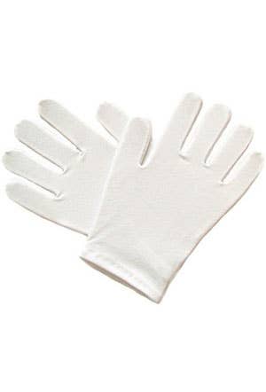 White Cotton Costume Gloves for Men - Alternate Image